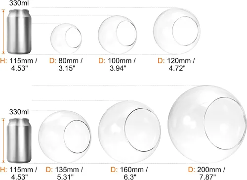 Vista 7 de PATIKIL Maceta redonda de terrario para plantas de aire, paquete de 2 decoraciones de mesa de vidrio borosilicato de 4 pulgadas de alto