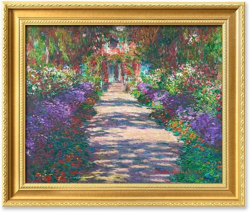 Vista 154 de IPIC - Reproducción artística de los lirios de agua de Claude Monet 1906, impresiones giclée coinciden con el marco dorado clásico, arte de pared