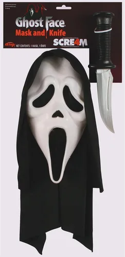 Vista 2 de Máscara de Scream de Fun World y cuchillo de terror