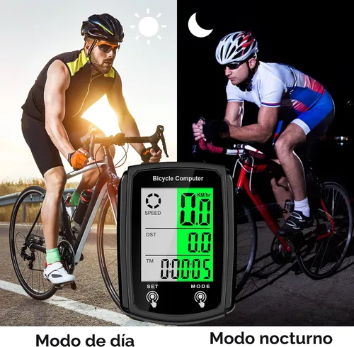 Vista 3 de Computadora de bicicleta y odómetro de bicicleta con cable MPH KM/H Velocímetro de bicicleta con despertador automático de velocidad de ciclismo