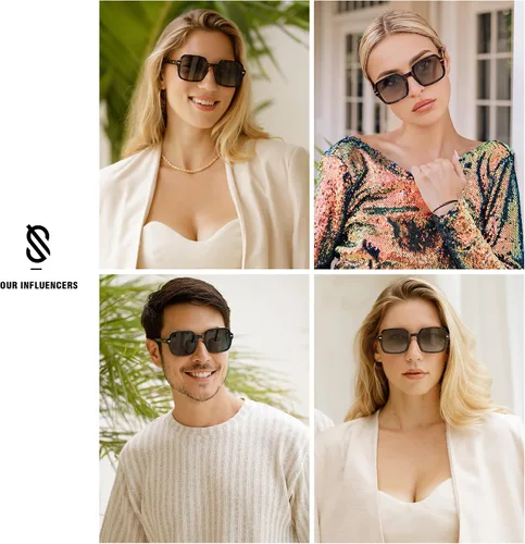 Vista 3 de SOJOS Retro Square Polarized Sunglasses for Women Men Classic Vintage Sunnies SJ2226