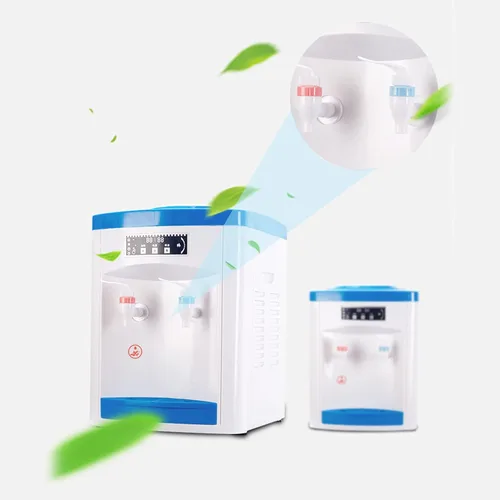 Vista 6 de Dispensador de enfriador de agua de carga superior, dispensador eléctrico de agua fría caliente de escritorio de 5 galones, agua hirviendo con Azul