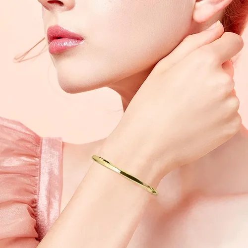 Vista 5 de HX SHARE Cuff Bracelets for Women 316 Stainless Steel Bracelet for Women Gold-Silver-Rose Gold Gifts for Girls and Women