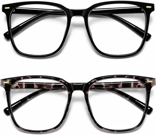 Vista 22 de Gafas cuadradas de gran tamaño con bloqueo de luz azul para mujeres y hombres, antifatiga para monitor de computadora, reducen la fatiga ocular