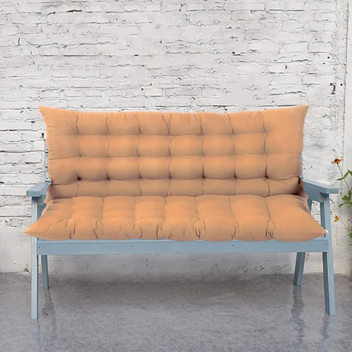 Vista 8 de Cojines de banco para columpio con respaldo, almohadillas de banco para muebles de exterior, con lazos, antideslizantes, rellenos de 2-3 plazas Negro