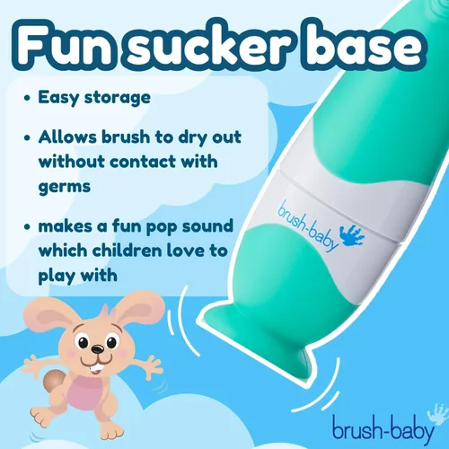 Vista 7 de brush-baby Cepillo de dientes eléctrico BabySonic para bebés y niños pequeños de 0 a 3 años - Temporizador LED inteligente y vibración suave