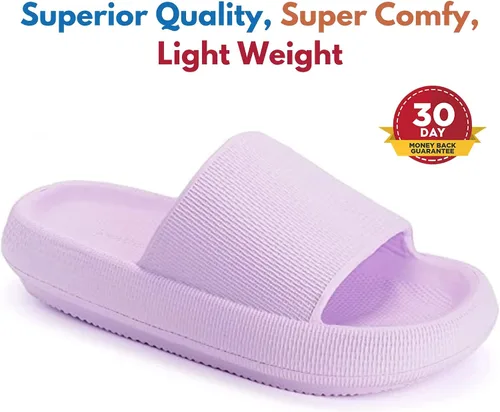 Vista 2 de gardma Pantuflas acolchadas para mujeres y hombres Pantuflas unisex genuinas Suela gruesa acolchada extremadamente cómoda Sandalias para mujer