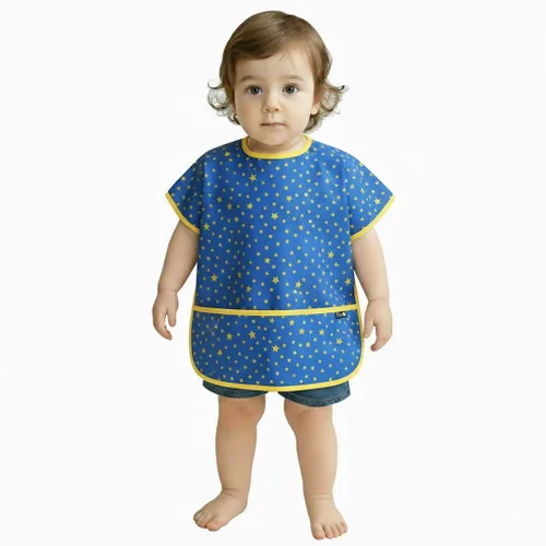 Vista 11 de Plie Short Sleeve Waterproof Bib for Toddlers – Easy Clean Feeding Apron for Mealtime, Daycare, Self-Feeding, Lightweight
