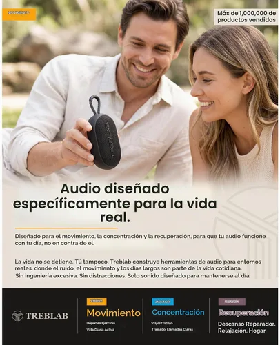 Vista 11 de TREBLAB HD-Go - Ultra Portable Hand Held Speaker with Clip, 16H Playtime Potencia de 7 W con graves, IPX7 impermeable, micrófono integrado, compacto