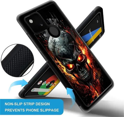 Vista 1790 de Compatible con Google Pixel 4A 5G Mobile Case Creative Acrylic Panel trasero Silicona Protección Grip especialmente diseñado para Google Pixel 4A 5G