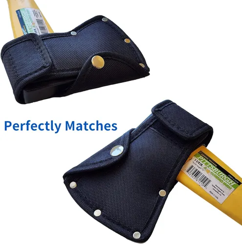 Vista 3 de Hatchet Head Sheath Holster, Black Oxford Sheath for 1-1/4Lb Axe, Double Snap Hatchet Protector Cover with Belt Loop, Outdoor Camping Hiking