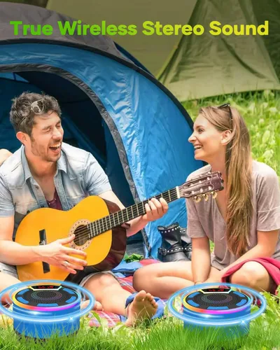 Vista 5 de ssuowao - Altavoz de ducha Bluetooth IPX7 impermeable con pantalla LED, radio FM, ventosa, micrófono integrado, mini altavoz para baño, viajes