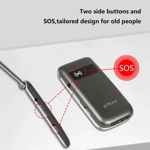Vista 3 de Teléfonos celulares 4G Volte Flip desbloqueados para personas mayores, teléfonos celulares con botones grandes para ancianos y niños, sonido claro
