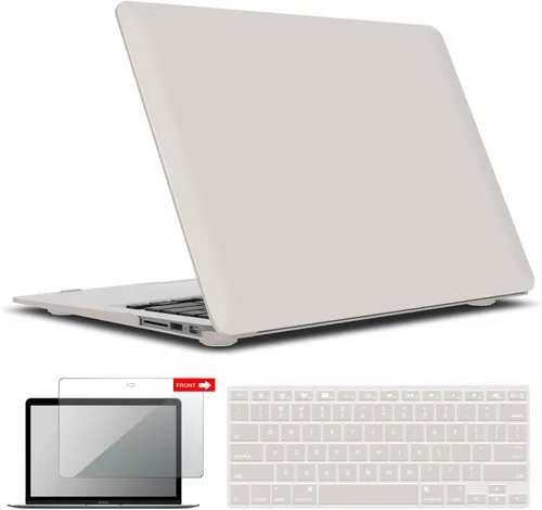 Vista 42 de iBenzer Carcasa rígida de plástico con superficie suave 3 en 1 y cubierta para teclado y protector de visualización para MacBook Air, Negro