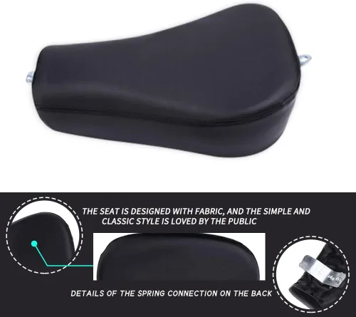 Vista 5 de DREAMIZER Asiento de Motocicleta para Conductor Asiento Delantero Individual Compatible con Sportster 48 72 Iron 883 XL883 Forty Eight XL1200 Negro