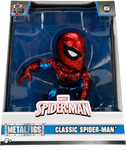 Vista 7 de Jada Toys Marvel - Figura clásica de Spiderman de 4 pulgadas, color rojo, talla única