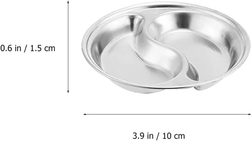 Vista 3 de Hemoton Plato de salsa de soja dividida con 2 compartimentos, plato cuadrado de 9 pulgadas para salsas, condimentos, aperitivos, hogar, cocina
