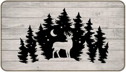 Vista 11 de Tapete para puerta de campamento, 30 x 17 pulgadas, para interiores, regalos de cámper, decoraciones de caravana, color negro, deja que la aventura