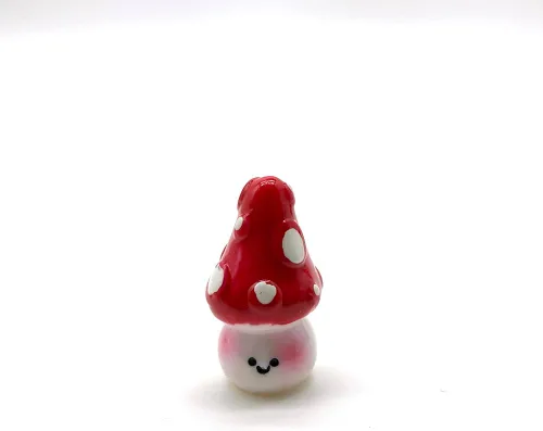 Vista 7 de Aliotech 7 Piezas Mini Hongos Rojos Manualidades Hongos para Pequeño Jardín de Hadas Pequeña Decoración de Hongos de Resina Falsos Estatua