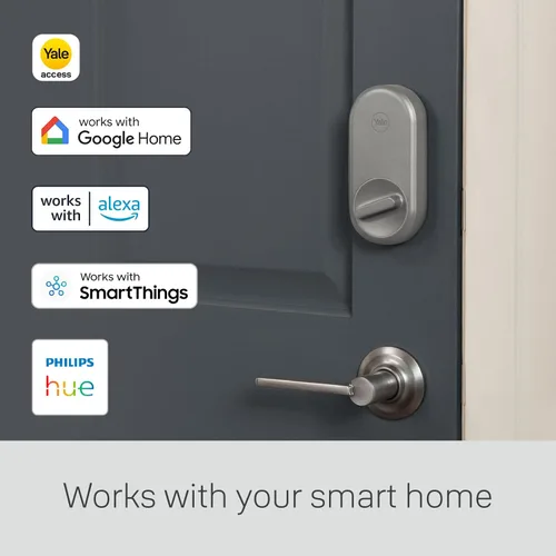 Vista 6 de Yale Approach Smart Wi-Fi Deadbolt Retrofit Smart Lock, llaves virtuales ilimitadas, control remoto de aplicaciones, entrada sin llave