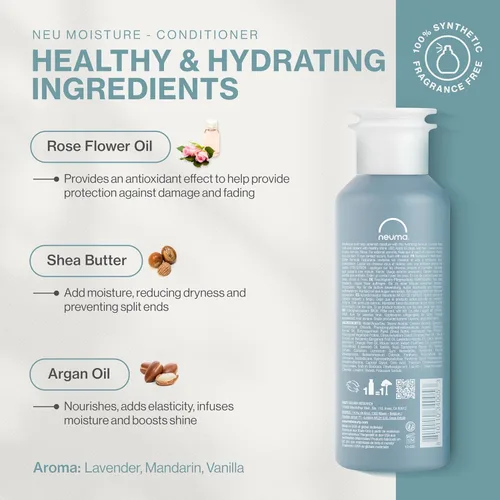 Vista 3 de Neuma Acondicionador hidratante sin sulfato Neu Acondicionador hidratante con manteca de karité y aceite de argán Fórmula vegana y segura
