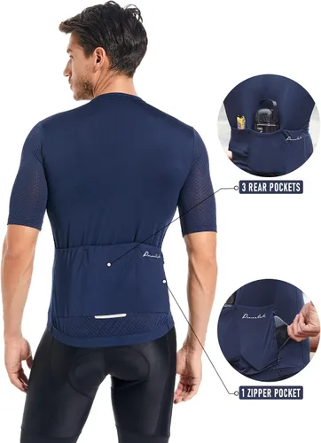 Vista 2 de Przewalski Men's Pro Cycling Jersey Competitive Training Short Sleeve Bike Shirts Bicycle Tops for Road Biking