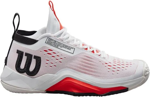 Vista 4 de WILSON Zapatillas Tenis Rush Pro 4.0 MID para hombre Blanco y Amapola, BlancoNegroRojo amapola