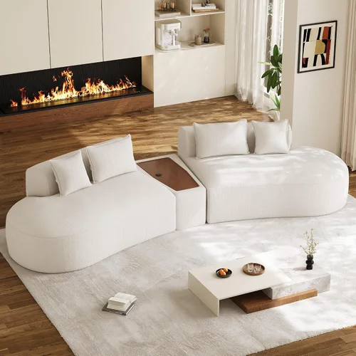 Vista 25 de Sofá seccional de gran tamaño de 147" para sala de estar, sofá moderno de lujo de chenilla suave de 4 plazas extra profundo y ancho con asiento