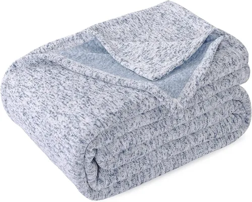 Vista 13 de KAWAHOME - Manta de punto para verano, ligera, transpirable, peluda, de jersey para sofá o cama