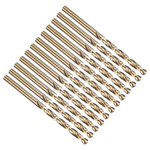 Vista 322 de PATIKIL Broca Jobber de 0.039 in, vástago recto M35 cobalto 5% acero de alta velocidad 135° acabado dorado para metal duro de acero inoxidable - 2
