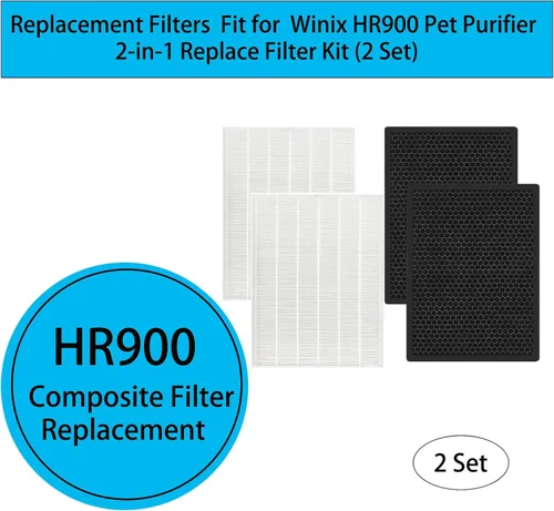 Vista 3 de HR900 - Kit de filtros de repuesto para purificador de aire para mascotas Winix HR900, parte de repuesto 1712-0093-00 filtro T y filtro U