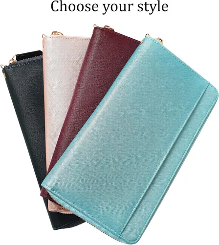 Vista 6 de Travel wallet Document Organizer RFID Passport Case Family Holder (Pearl Blue)