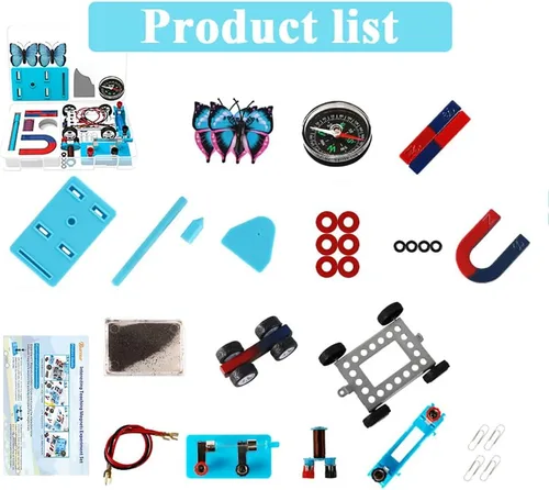 Vista 2 de Imanes para niños Kit de ciencia, experimento de física STEM Herramientas de laboratorio escolar