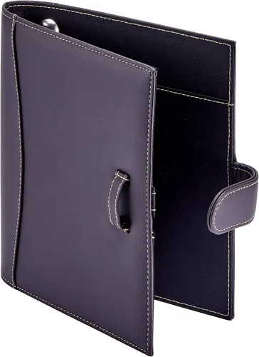 Vista 9 de It's Academic Mini Carpeta ejecutiva de cuero tipo portafolio, anilladora de 1 pulgada y capacidad para 250 hojas, bloc de notas, y documentos de 14