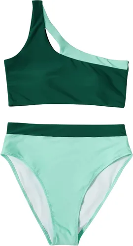 Vista 54 de MOOSLOVER Traje de baño de dos piezas con corte alto y cintura alta para mujer