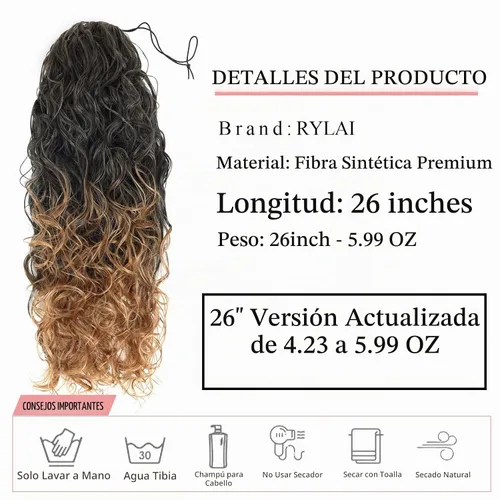 Vista 4 de Extensiones de cabello ombré 1B/27, cola de caballo para mujeres negras, extensiones de cola de caballo largas onduladas con cordón, extensiones