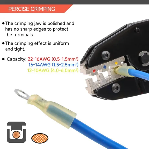 Vista 3 de HKS Herramienta de crimpado para conectores termorretráctiles con pelador 3 en 1 y 280 piezas de conectores termorretráctiles impermeables de grado