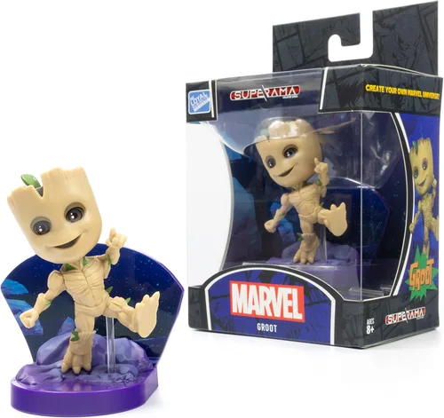 Vista 3 de The Loyal Subjects Marvel Superama Groot con diorama escénico y base