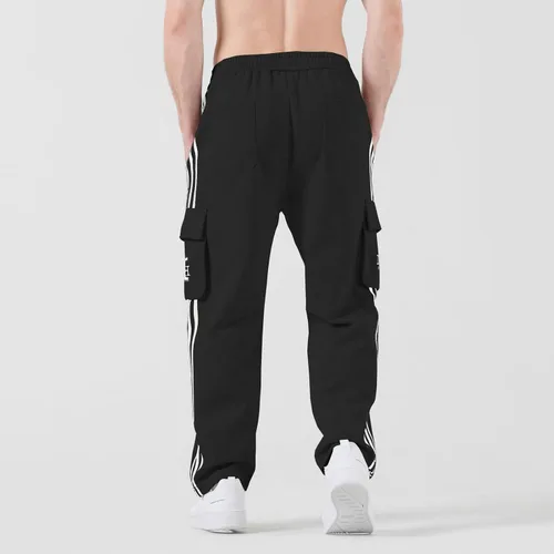 Vista 5 de HHZ Pantalones deportivos de algodón para hombre, casuales, holgados, para yoga, atléticos, para descansar, correr, pantalones de jersey para hombre