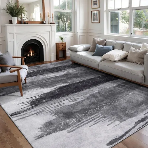 Vista 25 de Ciicool Alfombra moderna abstracta de 2 x 3 pulgadas, lavable, pequeña, antideslizante, de pelo bajo, alfombra de entrada plegable para cocina