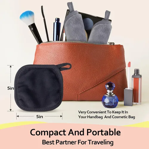 Vista 6 de HOMEXCEL Paño removedor de maquillaje, 12 unidades (paquete de 1), almohadillas desmaquillantes reutilizables, paños de limpieza facial ultrasuaves