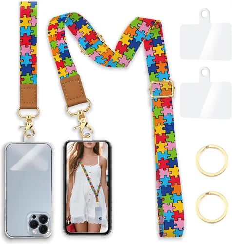 Vista 27 de Yonlevres Cordón para Teléfono con Correa de Muñeca Cruzada, Cordón para Teléfono Celular Be Kind para Alrededor del Cuello, Correa Ajustable