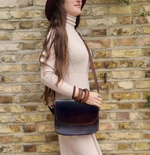 Vista 3 de RUSTIC TOWN Bolso cruzado de cuero para mujer