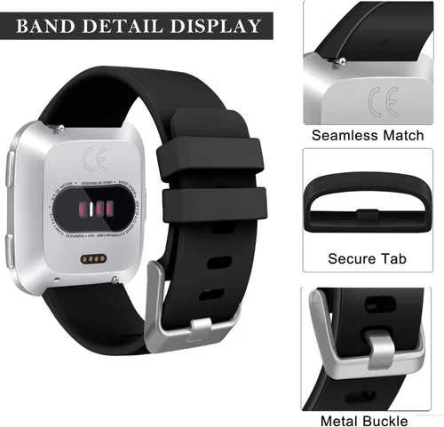 Vista 4 de Correas Tobfit compatibles con Fitbit Versa 2 y Fitbit Versa, Versa Lite, Versa Special, repuesto suave, accesorios de correas deportivas para mujer