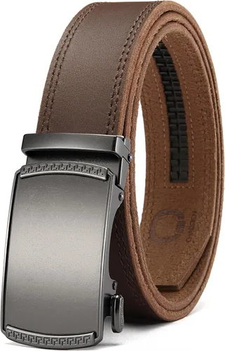 Vista 20 de CHAOREN Cinturón para hombre de cuero con trinquete - Ajuste personalizable, estilo sin esfuerzo (35 mm)