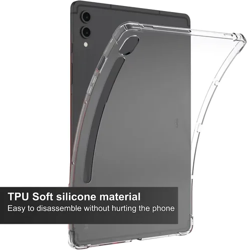 Vista 7 de Zeking Diseñada para Samsung Galaxy Tab S9 Plus/S10 Plus, ultra transparente, suave, flexible, transparente, TPU contraportada para Galaxy Tab S9