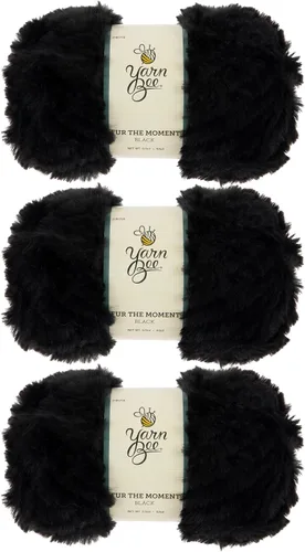 Vista 9 de Bee - Hilo súper voluminoso para tejer y tejer, madeja suave de 62 yardas de hilo 100% poliéster para mantas, sombreros y más, accesorios de Negro