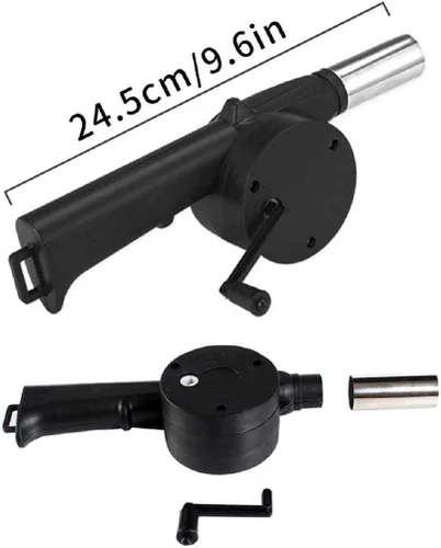 Vista 7 de Soplado de aire, materiales metálicos de alta calidad, mini soplador de aire, ligero y portátil, soplador de aire de fuego manual de manivela
