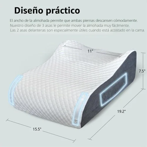 Vista 4 de BlissfulNest - Almohada Elevadora de Piernas, Almohada de Elevación de Piernas para Piernas/Rodillas/Tobillos Después de Cirugía, Espuma