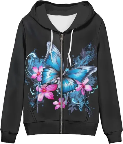 Vista 7 de Showudesigns Sudaderas con capucha y cremallera para mujer XS-5XL Un pollo